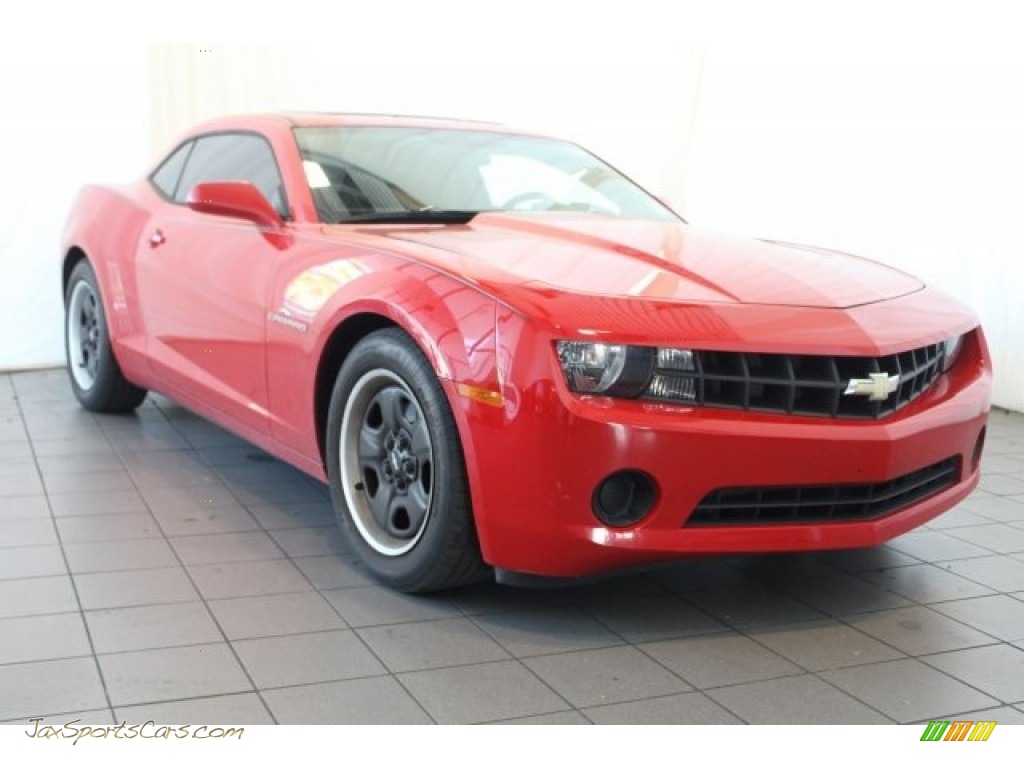 2013 Camaro LS Coupe - Victory Red / Black photo #2