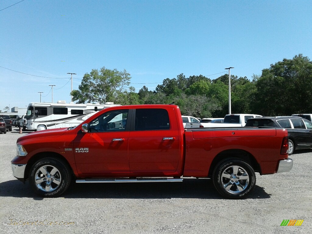 2018 1500 Big Horn Crew Cab 4x4 - Flame Red / Black/Diesel Gray photo #2
