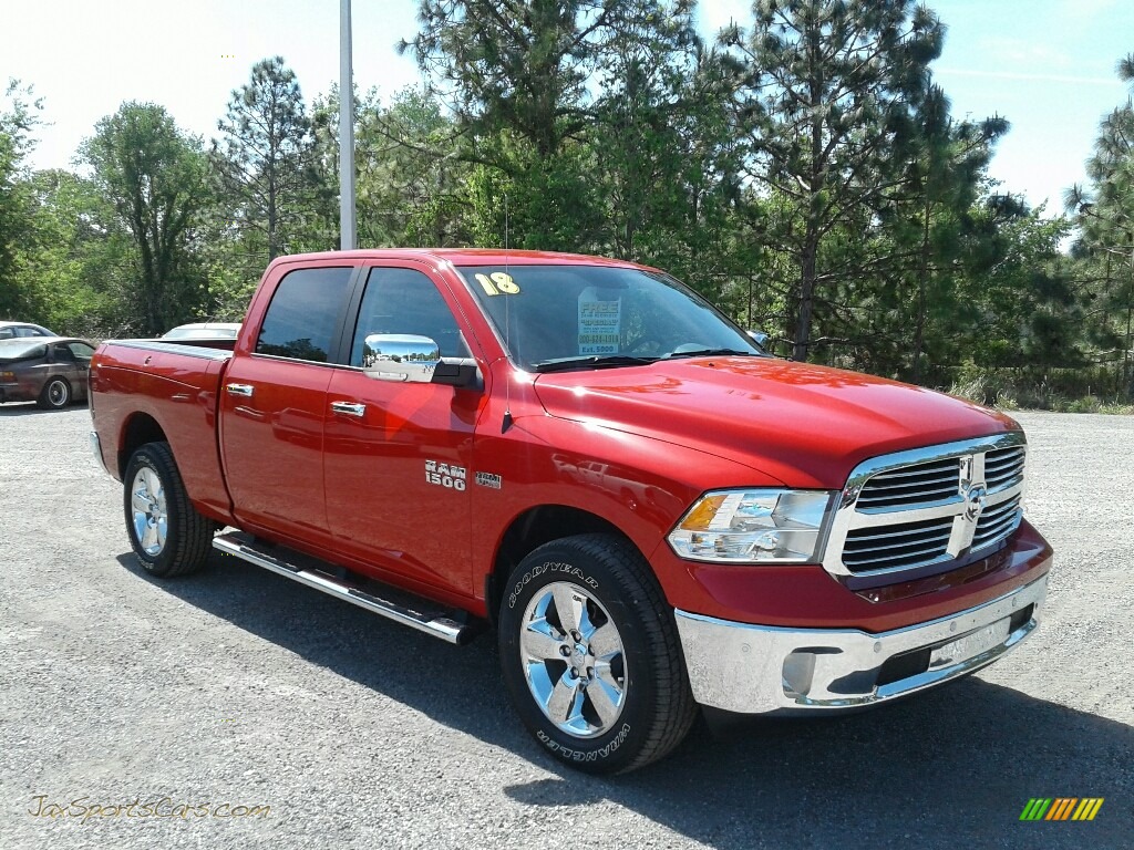 2018 1500 Big Horn Crew Cab 4x4 - Flame Red / Black/Diesel Gray photo #7