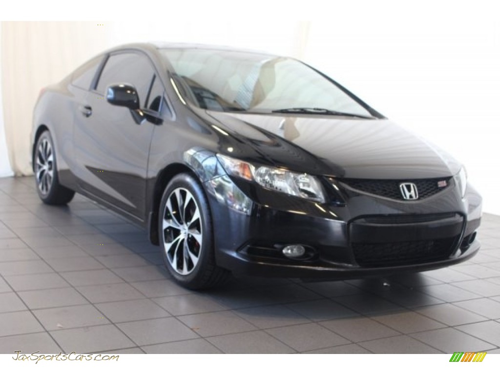 2013 Civic Si Coupe - Crystal Black Pearl / Black photo #2