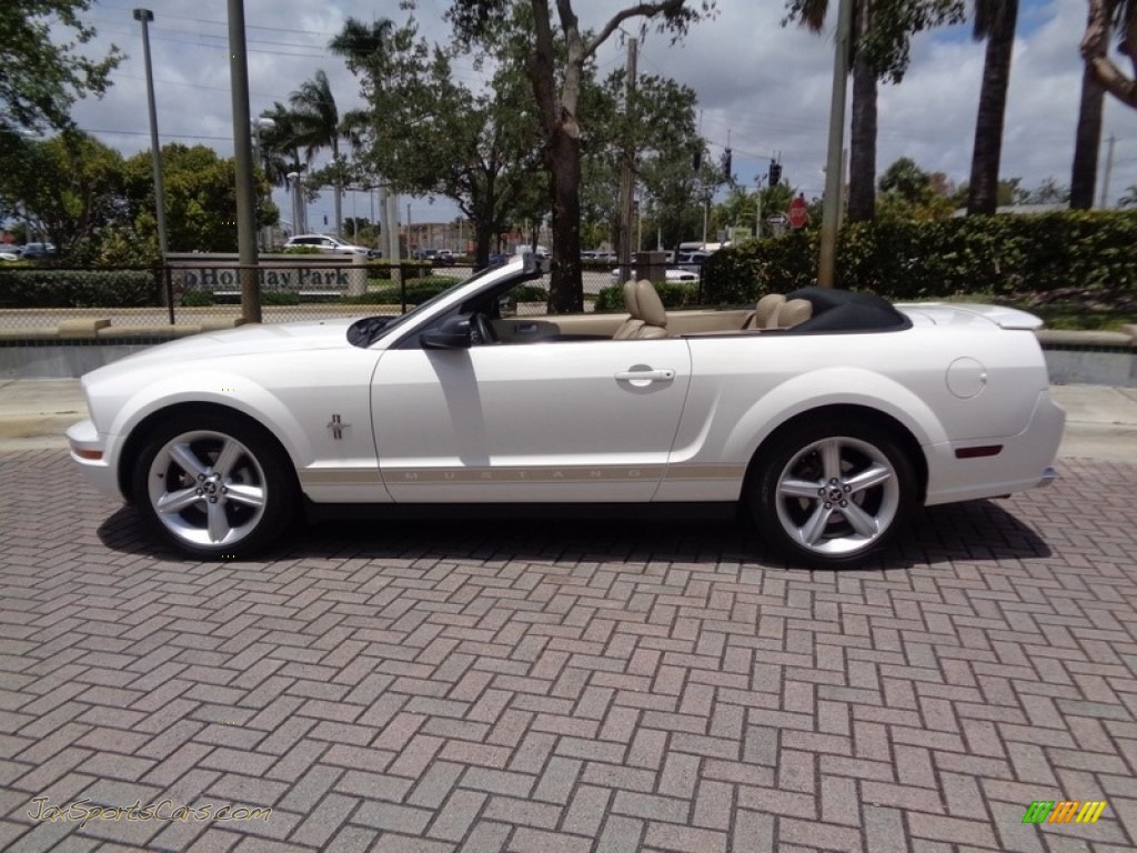 2007 Mustang V6 Premium Convertible - Performance White / Medium Parchment photo #3
