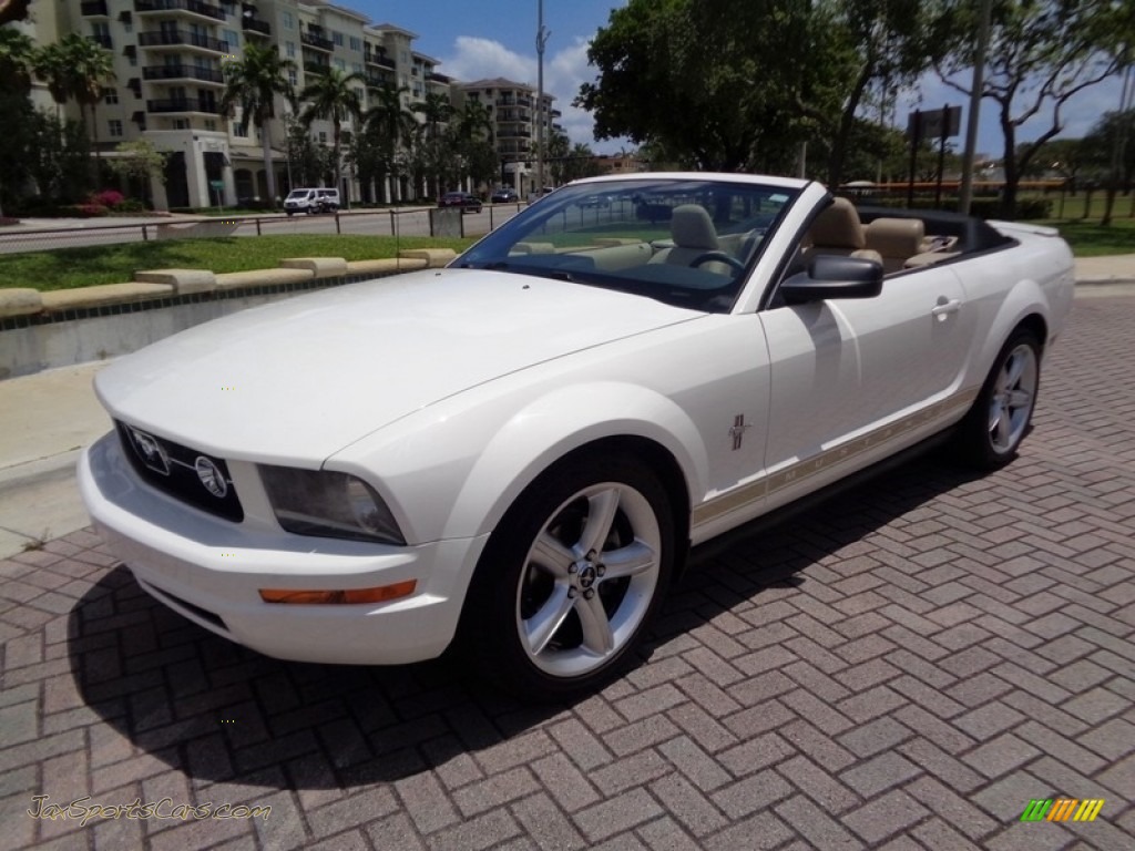 2007 Mustang V6 Premium Convertible - Performance White / Medium Parchment photo #30
