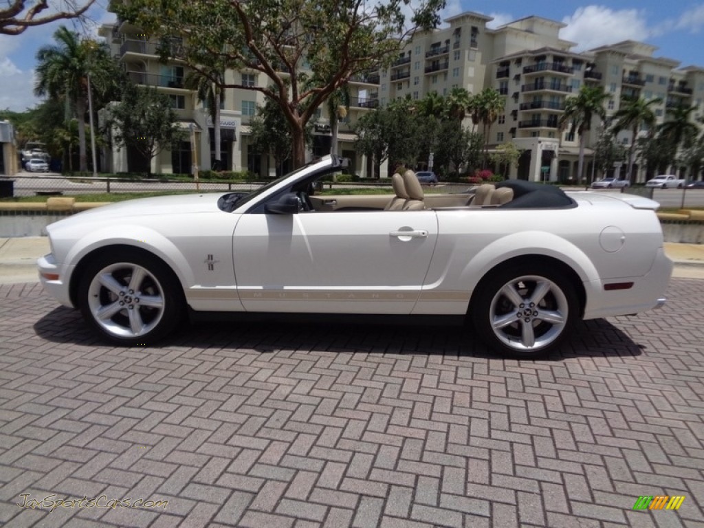 2007 Mustang V6 Premium Convertible - Performance White / Medium Parchment photo #32