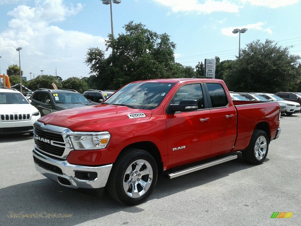 Flame Red / Mountain Brown/Light Frost Beige Ram 1500 Big Horn Quad Cab