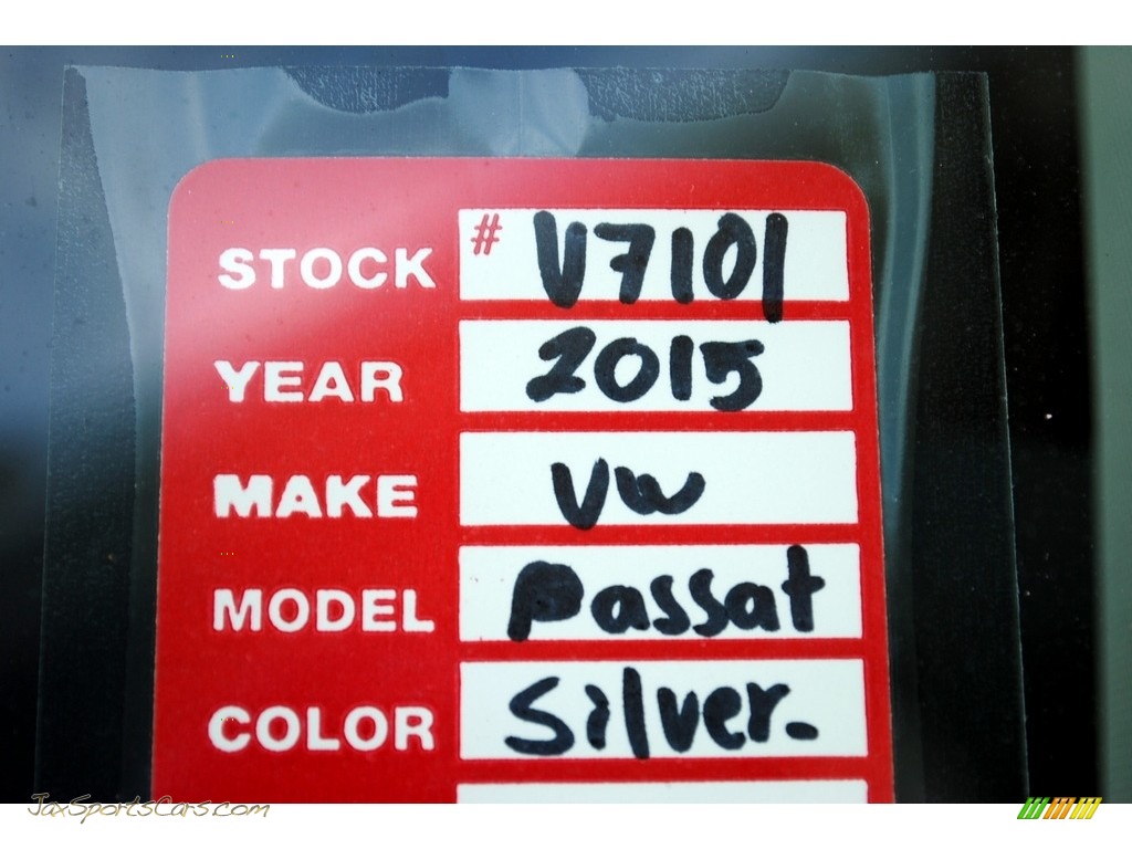2015 Passat Wolfsburg Edition Sedan - Reflex Silver Metallic / Moonrock Gray photo #20