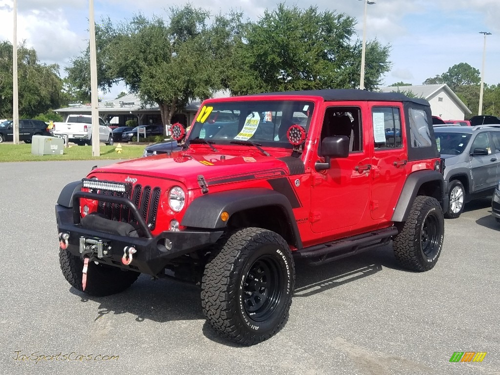 Firecracker Red / Black Jeep Wrangler Unlimited Sport 4x4