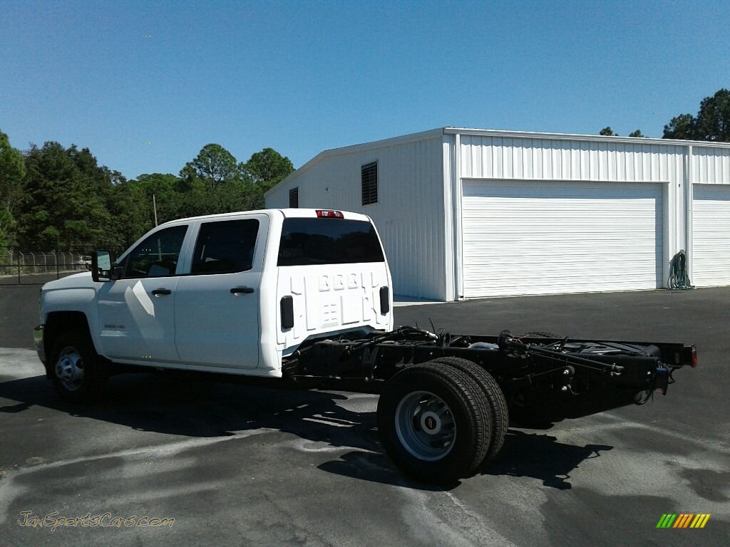 2019 Silverado 3500HD Work Truck Crew Cab 4x4 Chassis - Summit White / Dark Ash/Jet Black photo #3