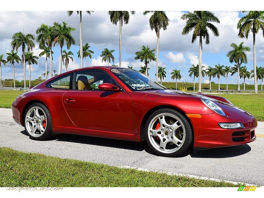 2008 911 Carrera S Coupe - Ruby Red Metallic / Sand Beige photo #3