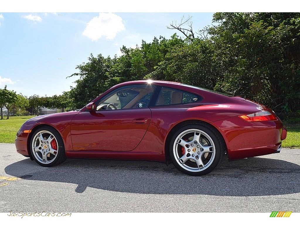 2008 911 Carrera S Coupe - Ruby Red Metallic / Sand Beige photo #15