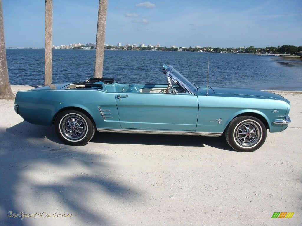 1966 Mustang Convertible - Tahoe Turquoise / Turquoise photo #8