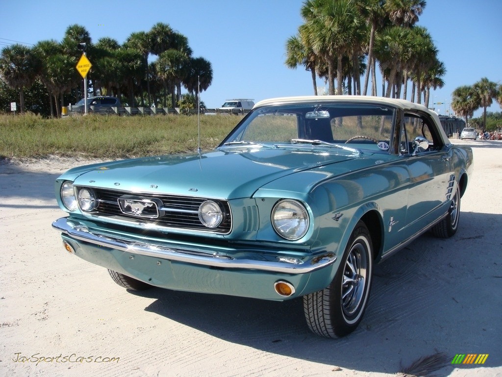 1966 Mustang Convertible - Tahoe Turquoise / Turquoise photo #35