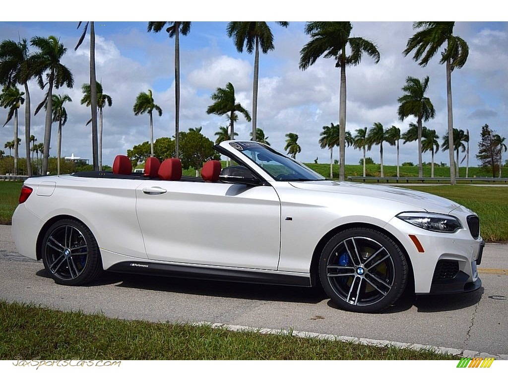 2019 2 Series M240i Convertible - Mineral White Metallic / Coral Red photo #2