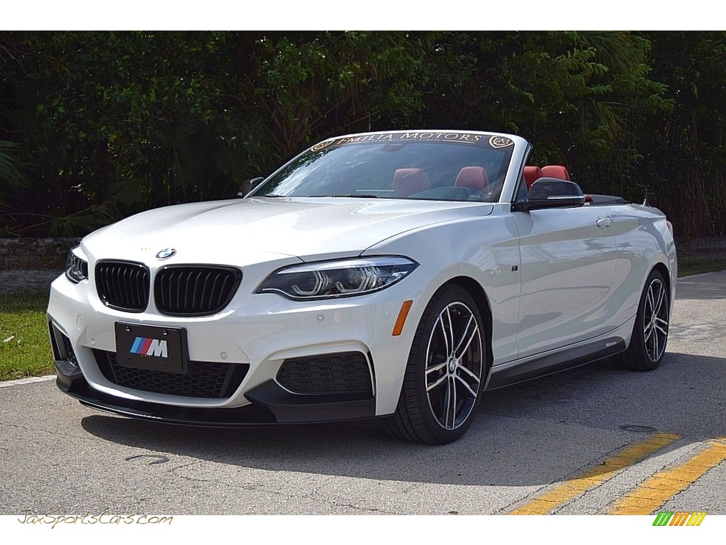 2019 2 Series M240i Convertible - Mineral White Metallic / Coral Red photo #6