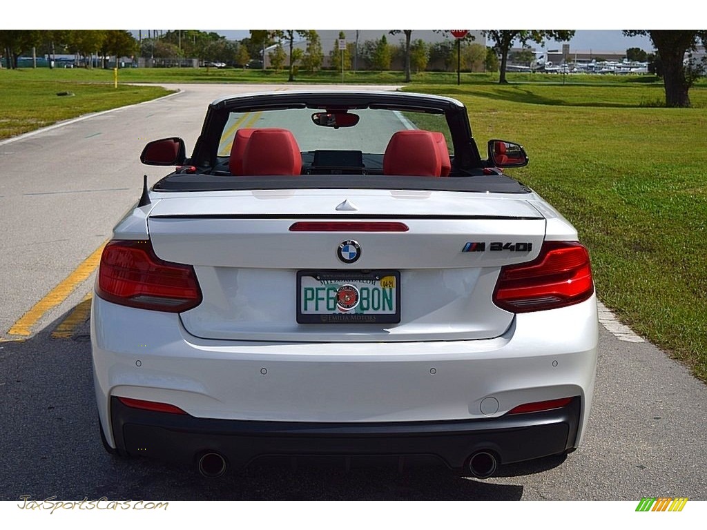 2019 2 Series M240i Convertible - Mineral White Metallic / Coral Red photo #8