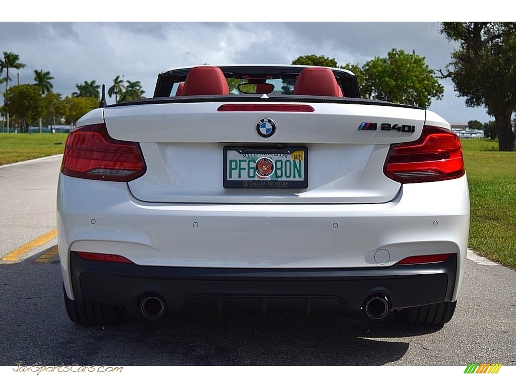 2019 2 Series M240i Convertible - Mineral White Metallic / Coral Red photo #9