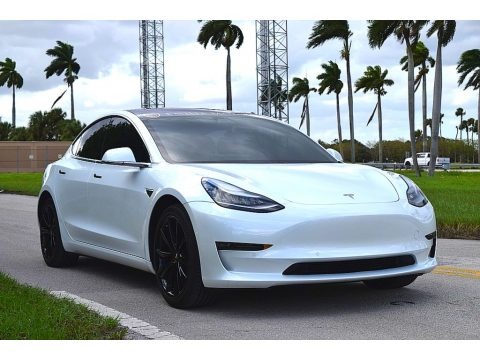 Pearl White Multi-Coat 2018 Tesla Model 3 Long Range