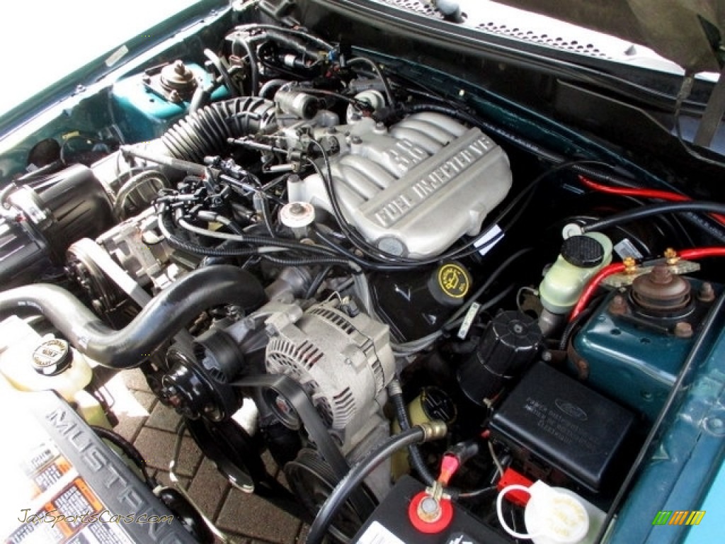1996 Mustang V6 Convertible - Pacific Green Metallic / Grey Cloth photo #10