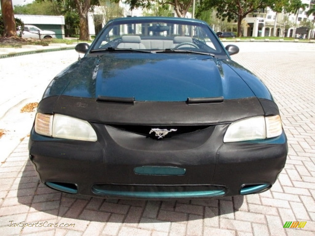 1996 Mustang V6 Convertible - Pacific Green Metallic / Grey Cloth photo #15