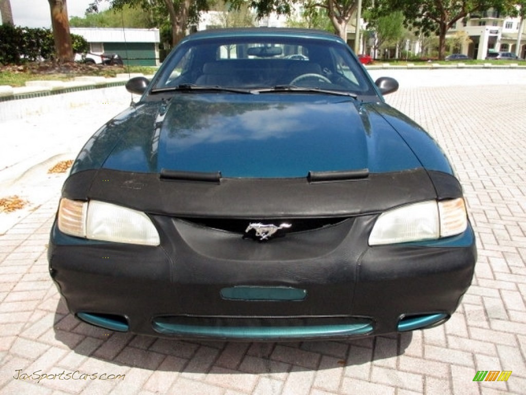 1996 Mustang V6 Convertible - Pacific Green Metallic / Grey Cloth photo #57