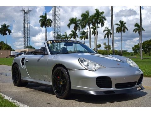 Arctic Silver Metallic 2004 Porsche 911 Turbo Cabriolet