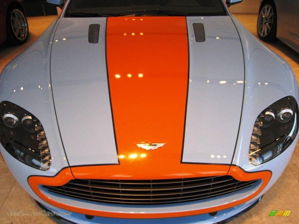 2010 V8 Vantage Coupe - Gulf Racing Blue/Orange / Obsidian Black photo #23
