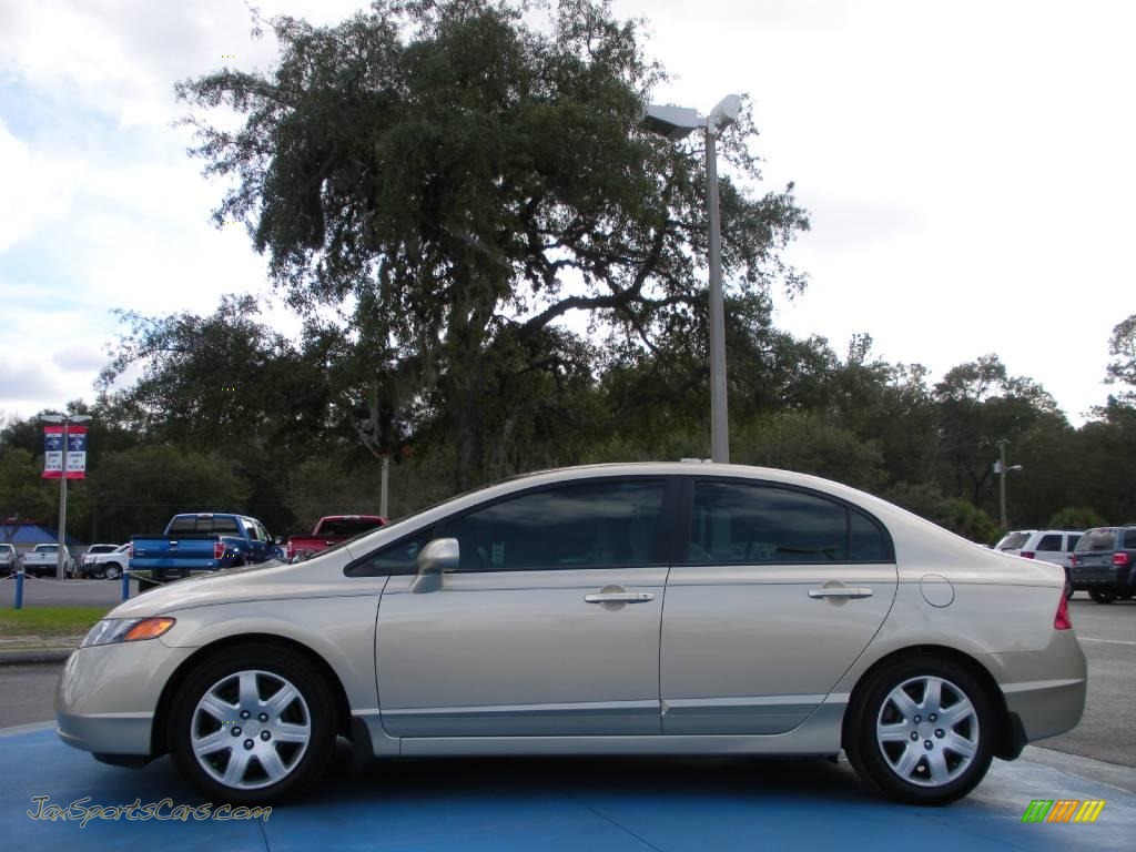 2008 Civic LX Sedan - Borrego Beige Metallic / Ivory photo #2