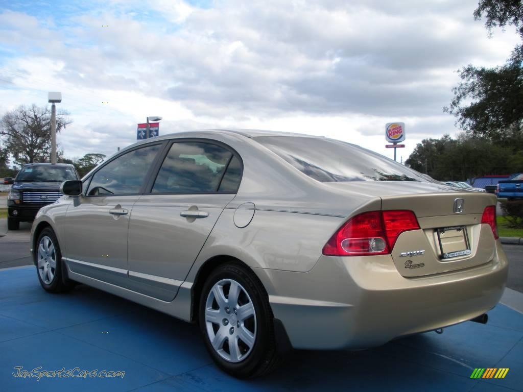 2008 Civic LX Sedan - Borrego Beige Metallic / Ivory photo #3