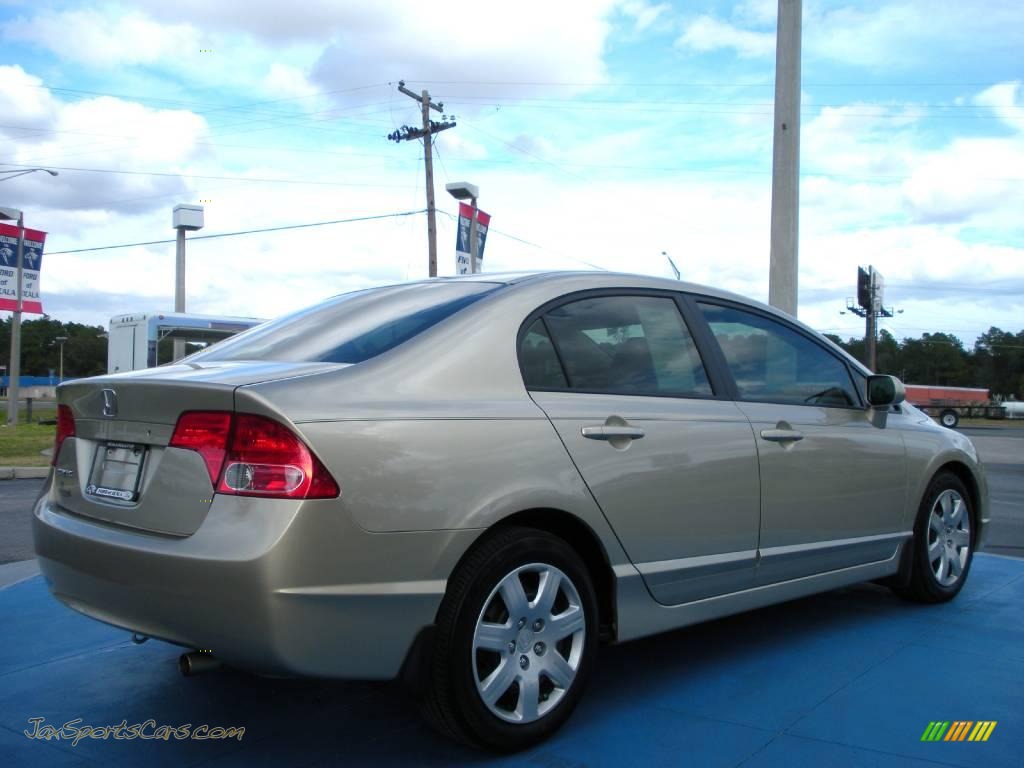 2008 Civic LX Sedan - Borrego Beige Metallic / Ivory photo #5