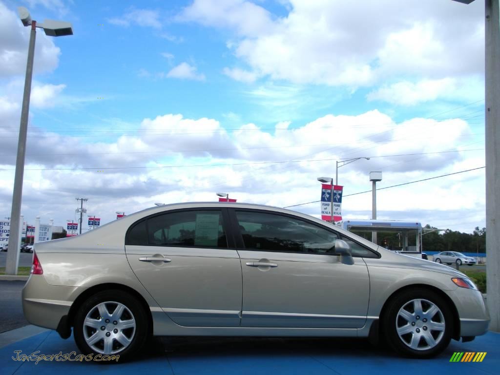 2008 Civic LX Sedan - Borrego Beige Metallic / Ivory photo #6