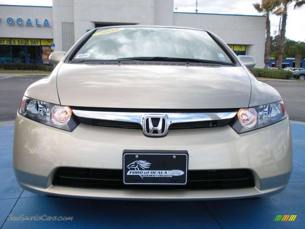2008 Civic LX Sedan - Borrego Beige Metallic / Ivory photo #8