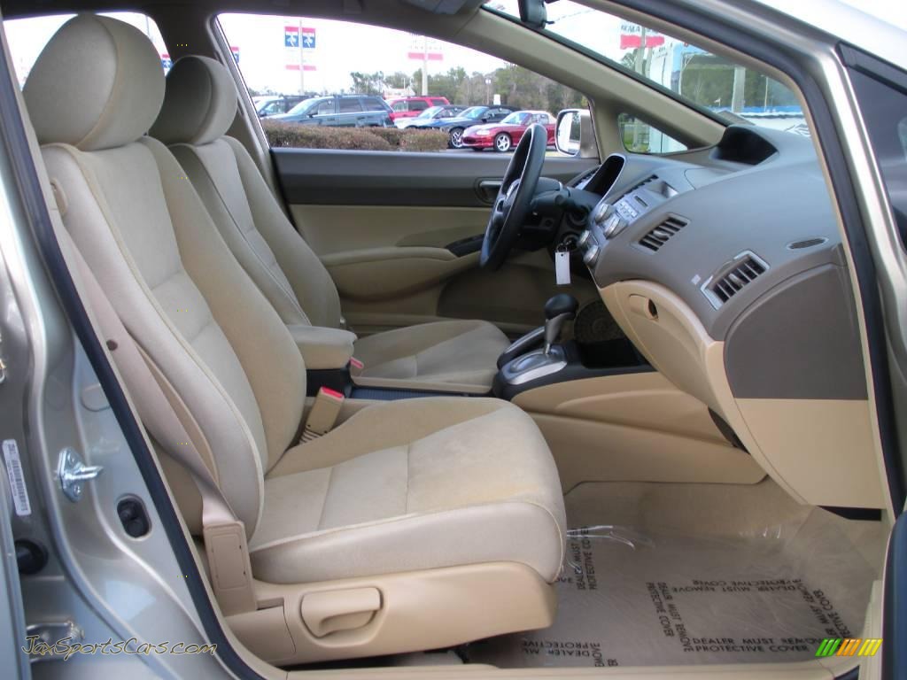 2008 Civic LX Sedan - Borrego Beige Metallic / Ivory photo #15