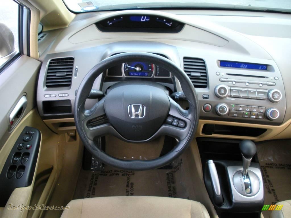2008 Civic LX Sedan - Borrego Beige Metallic / Ivory photo #18