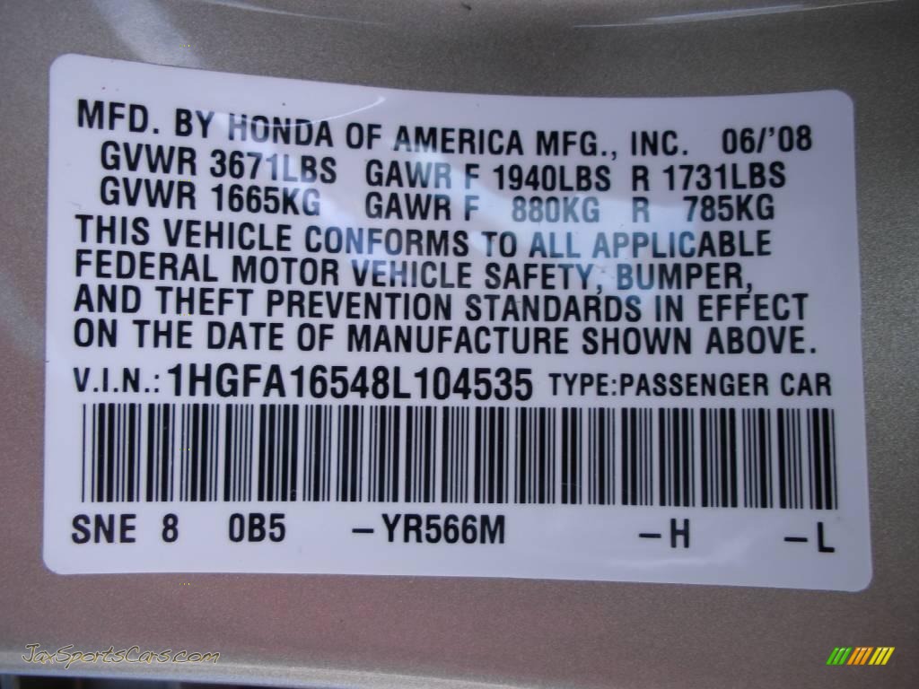 2008 Civic LX Sedan - Borrego Beige Metallic / Ivory photo #24