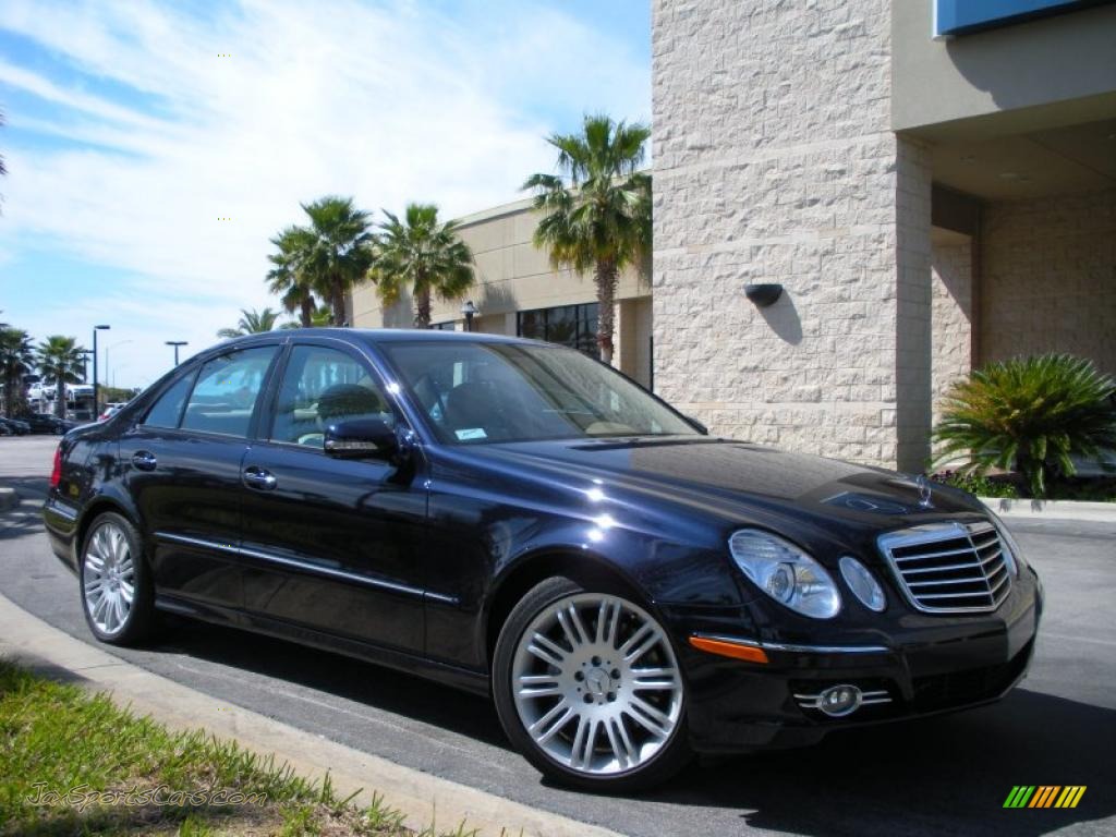 2007 E 350 Sedan - Capri Blue Metallic / Cashmere photo #4