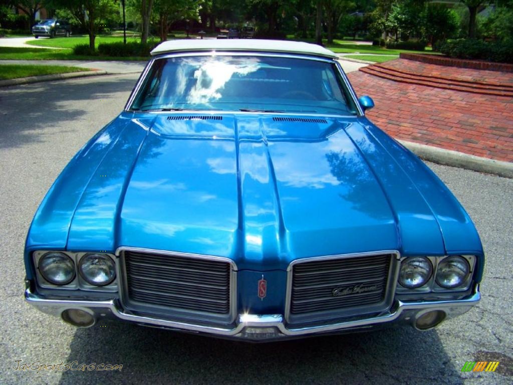 1971 Cutlass Supreme SX Convertible - Medium Blue / Dark Blue photo #45