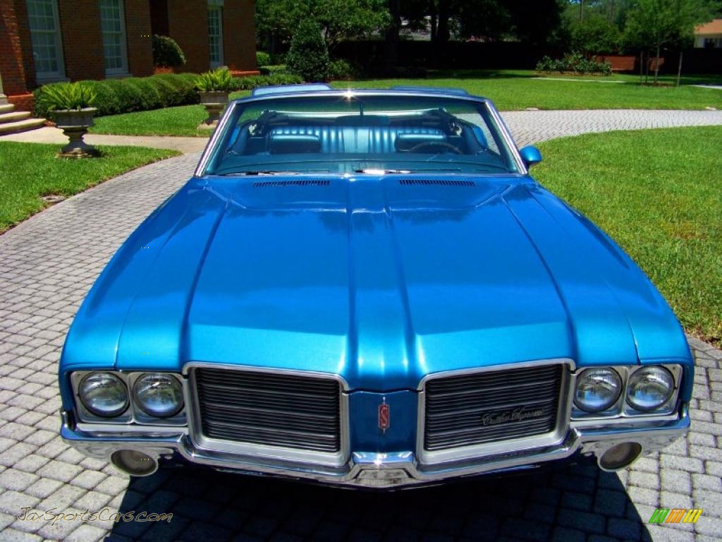 1971 Cutlass Supreme SX Convertible - Medium Blue / Dark Blue photo #54