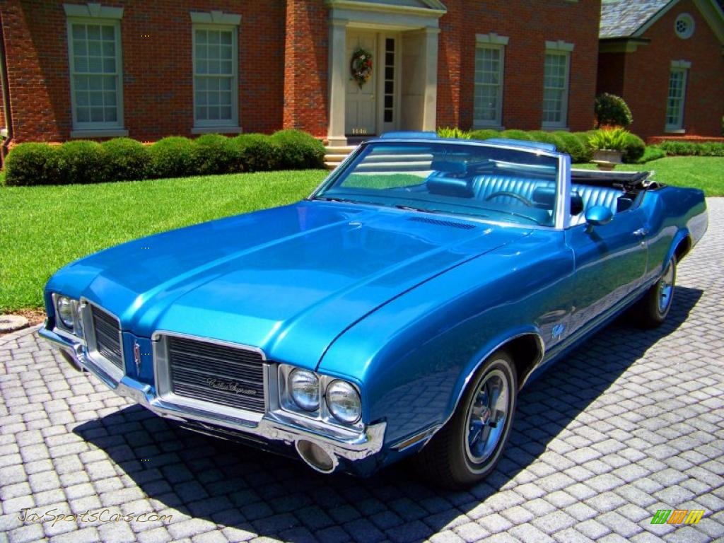 1971 Cutlass Supreme SX Convertible - Medium Blue / Dark Blue photo #55