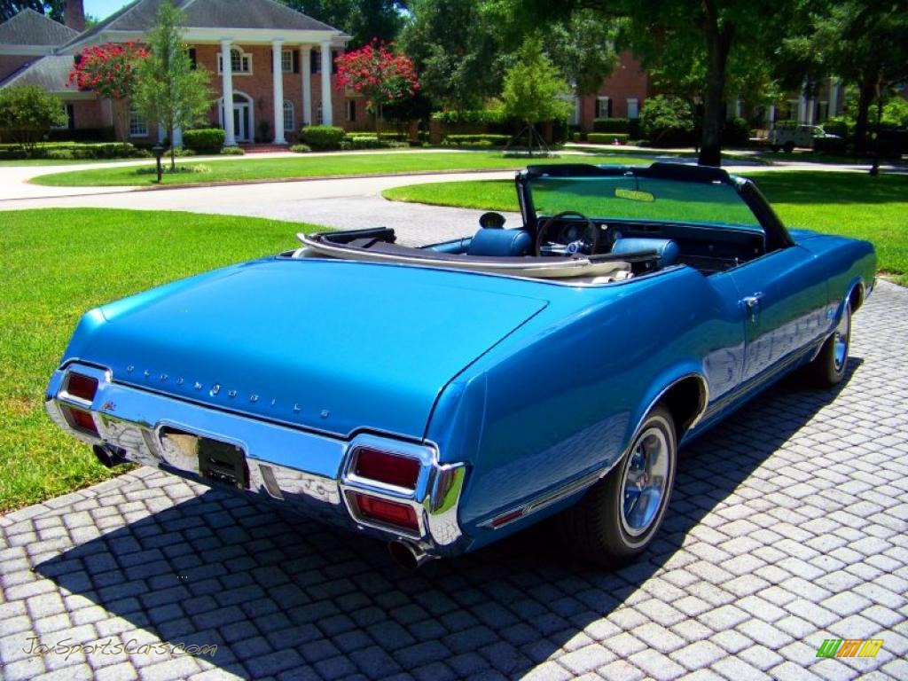 1971 Cutlass Supreme SX Convertible - Medium Blue / Dark Blue photo #61