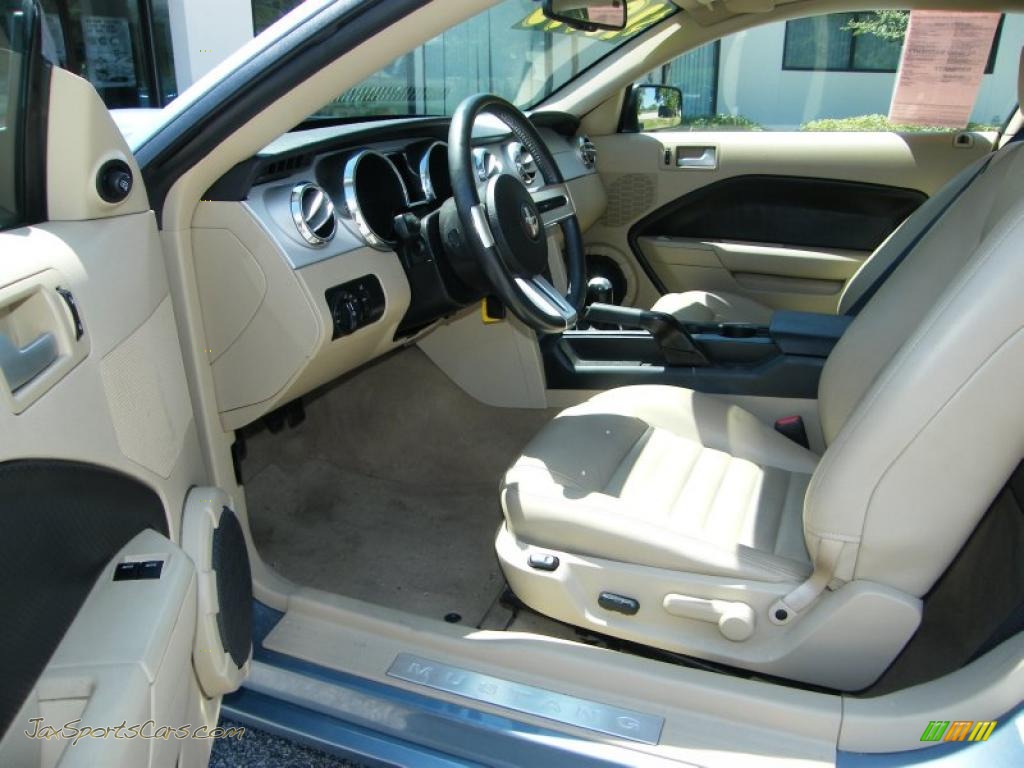 2007 Mustang GT Premium Coupe - Windveil Blue Metallic / Medium Parchment photo #13