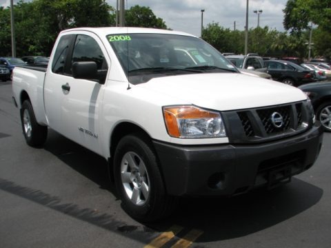 Blizzard White 2008 Nissan Titan XE King Cab