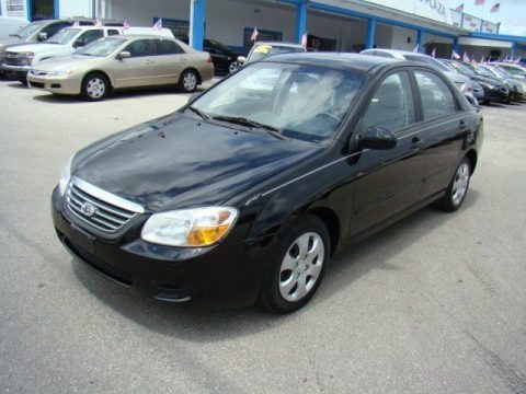 Black 2008 Kia Spectra EX Sedan