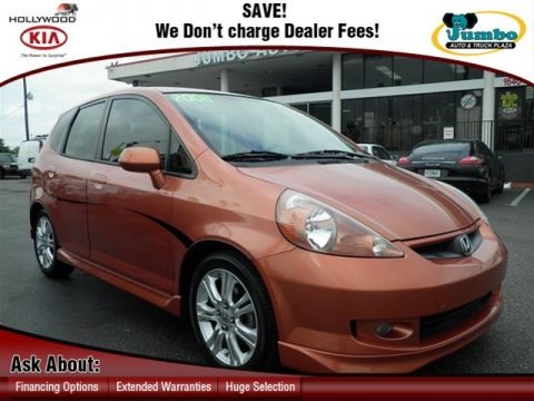 Blaze Orange Metallic 2008 Honda Fit Sport