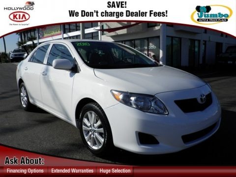 Super White 2010 Toyota Corolla LE