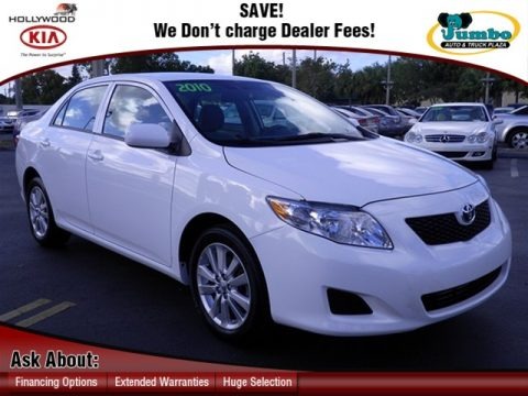 Super White 2010 Toyota Corolla LE