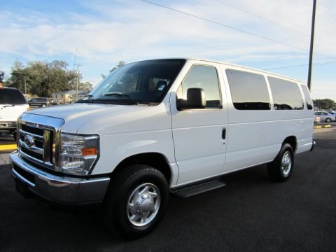 Oxford White 2010 Ford E Series Van E350 XLT Passenger Extended