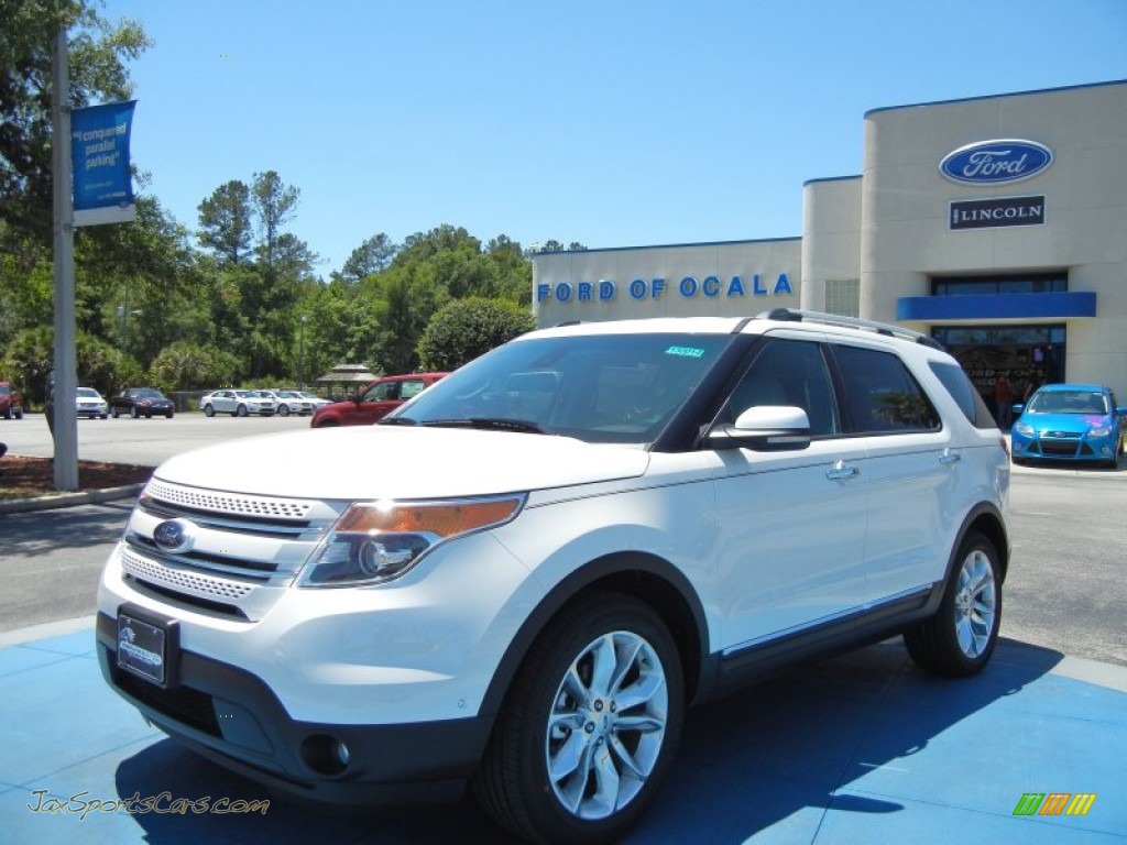 2013 Ford Explorer Limited in White Platinum TriCoat A03420 Jax