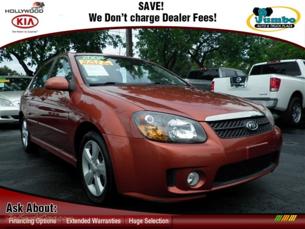 2008 Kia Spectra SX Sedan in Electric Orange 010436 Jax Sports Cars