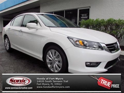 Honda Accord Sport 2014 White on White Orchid Pearl Honda Accord Ex L V6 Sedan For Sale In Florida