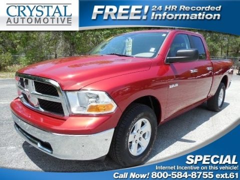 Inferno Red Crystal Pearl 2010 Dodge Ram 1500 SLT Quad Cab 4x4