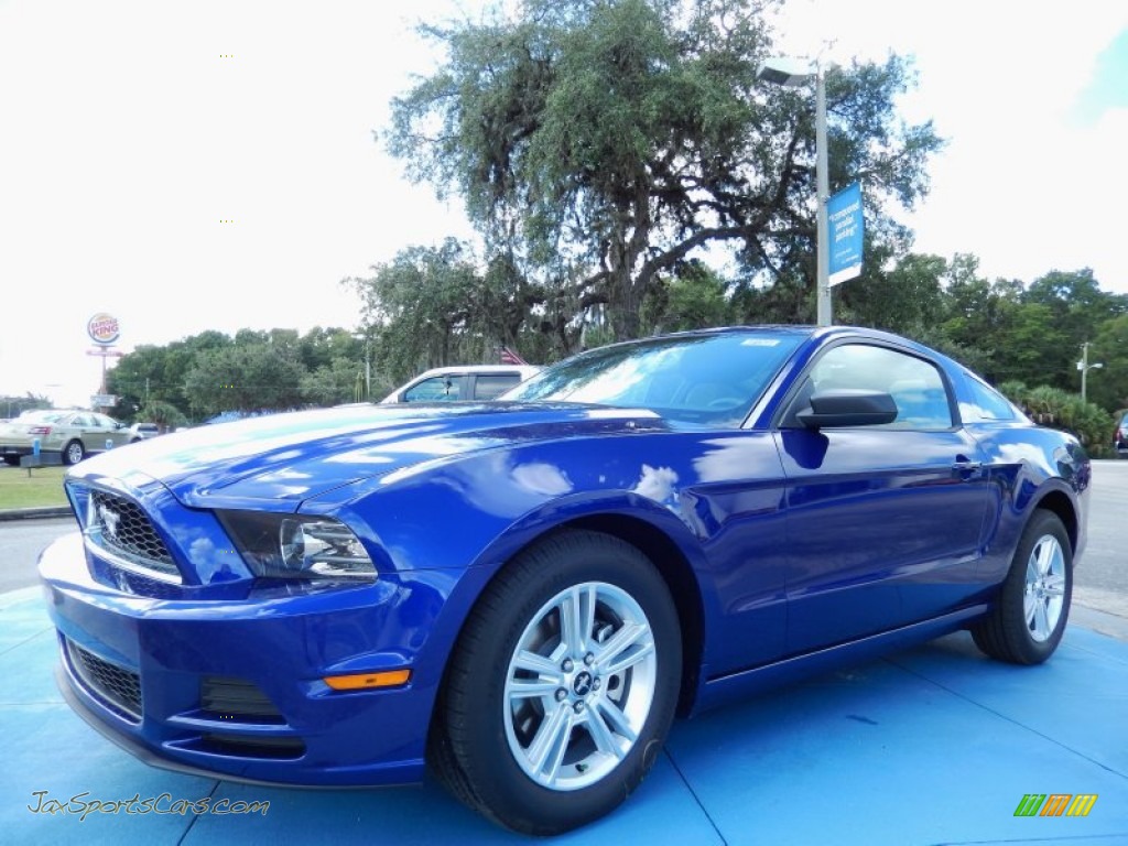 Deep Impact Blue / Medium Stone Ford Mustang V6 Premium Coupe